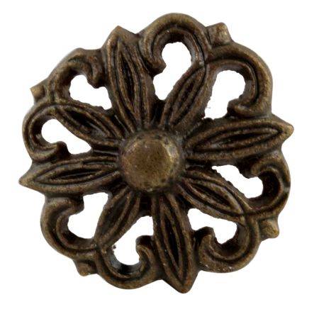 Antique Floral Iron Cabinet Knobs